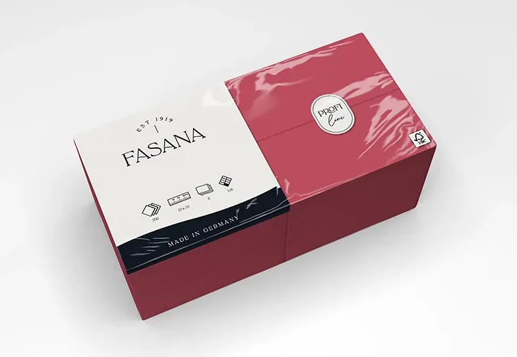 FASANA Zelltuchserviette 33x33 cm velvet bordeaux