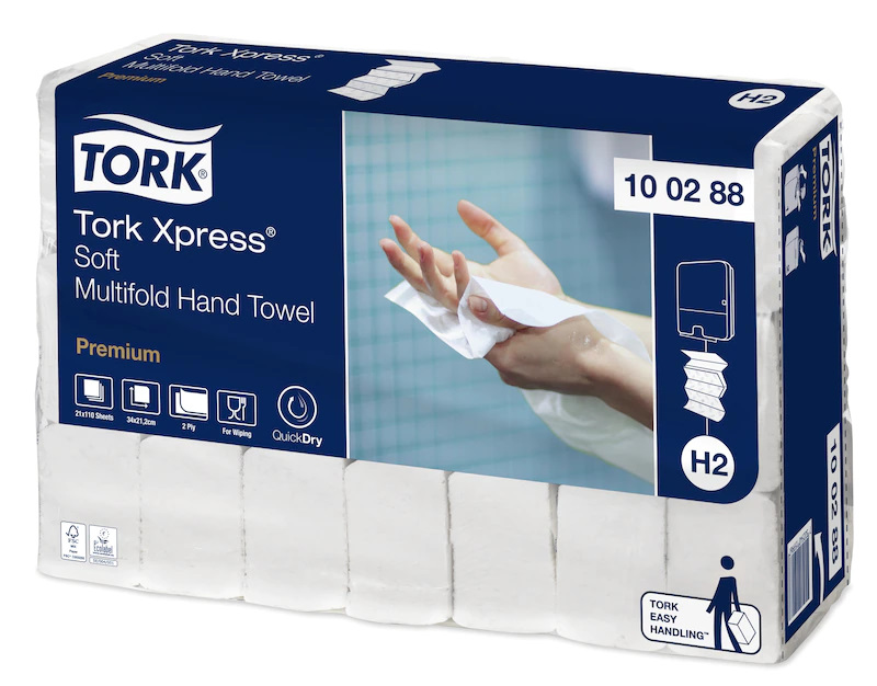 Tork Xpress® Premium weiche Multifold-Handtücher Blattlänge 34 cm (100288)  | Karton = 2.310 Tücher
