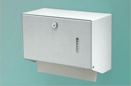 CWS Faltpapierspender Universalspender MediLine 250 mit Schloss | Farbe: Aluminium Weiß, pulverbeschichtet