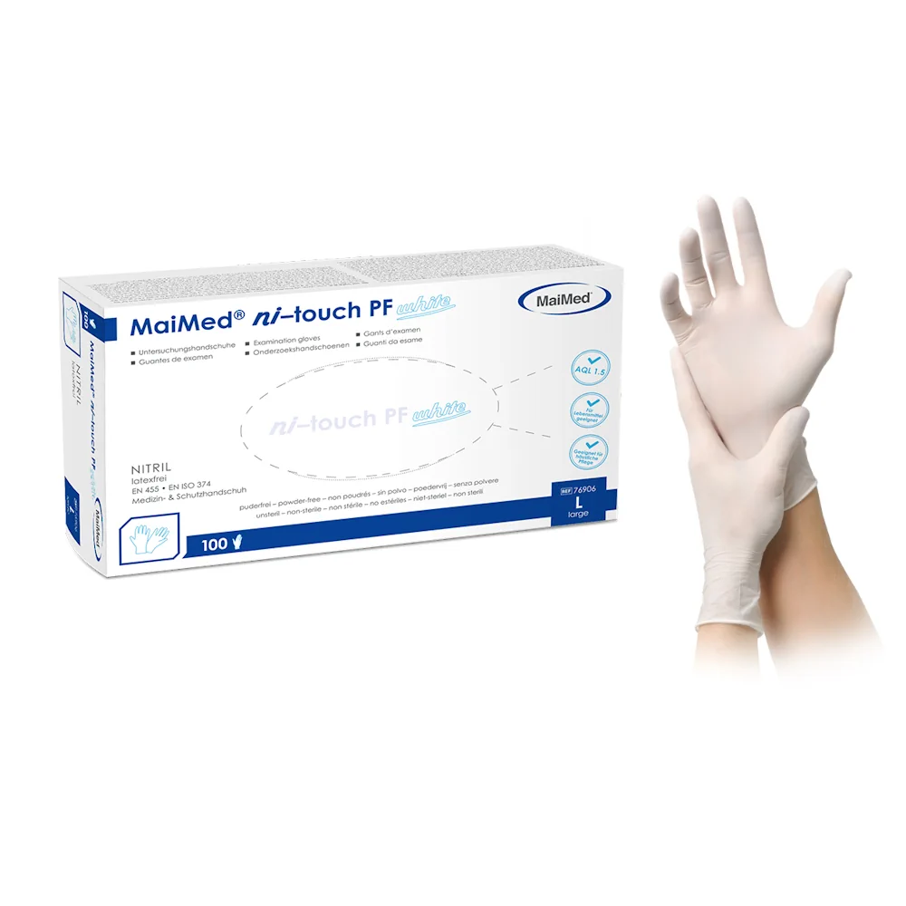 MaiMed nitouch PF Nitrilhanschuh weiss groesse L