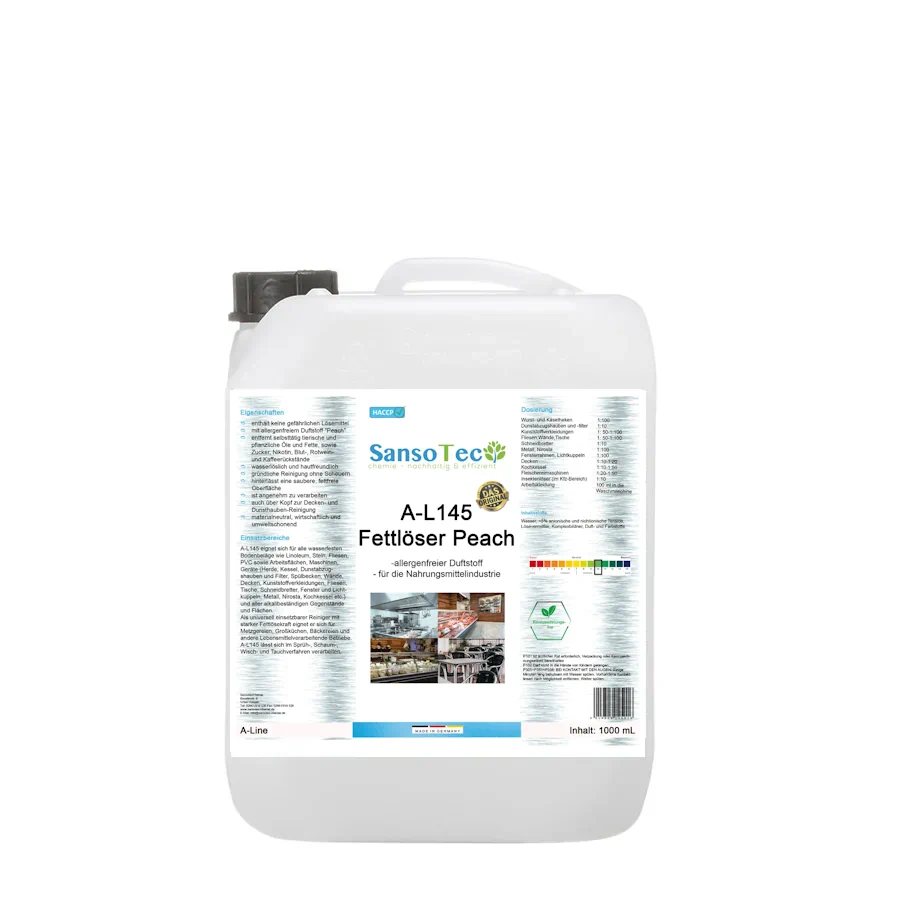 A-L145 Fettlöser Peach | Allergenfreier Profi-Fettlöser für Lebensmittelbetriebe