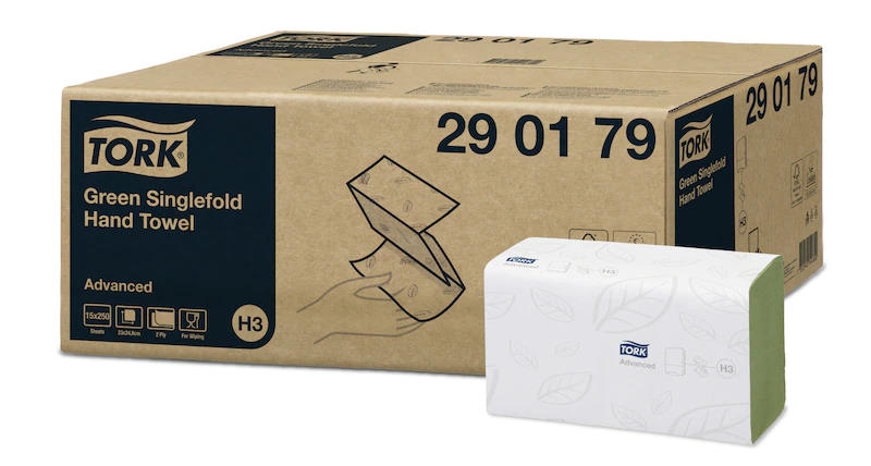 Tork Papierhandtücher H3 Advanced, 25 x 23 cm, 2-lagig   | Karton = 15 x 250 = 3.750 Tücher