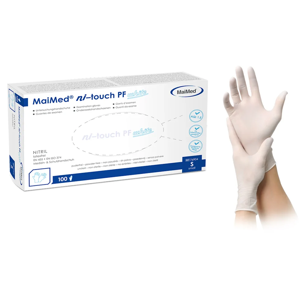 MaiMed nitouch PF Nitrilhanschuh weiss groesse S