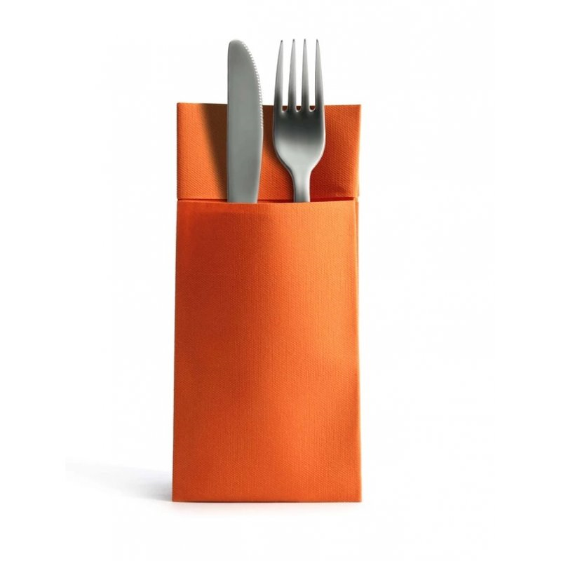 Besteckserviette Airlaid, 39x40  cm, 1-lagig, 1/8 Falz, orange | Karton = 20 x 50 = 1000 Stück 