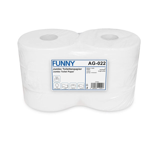 36 Mini Jumbo WC Papier Premium Toilettenpapier 2-lagig 170m Zellstoff weiss 