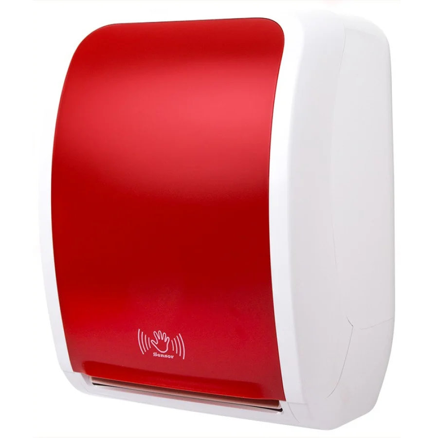 COSMOS Handtuchrollenspender Sensor - Farbe: weiß/rot
