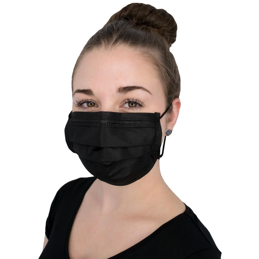 NITRAS  PROTECT, medizinische Gesichtsmaske schwarz EN 14683 Typ IIR | VE= 10 X 50 Stück 