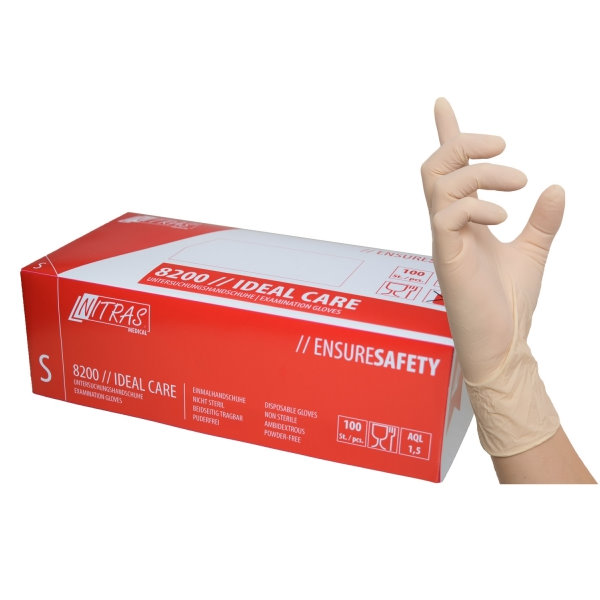 NITRAS IDEAL CARE Einmalhandschuhe Latex  | VE= 10 x 100  