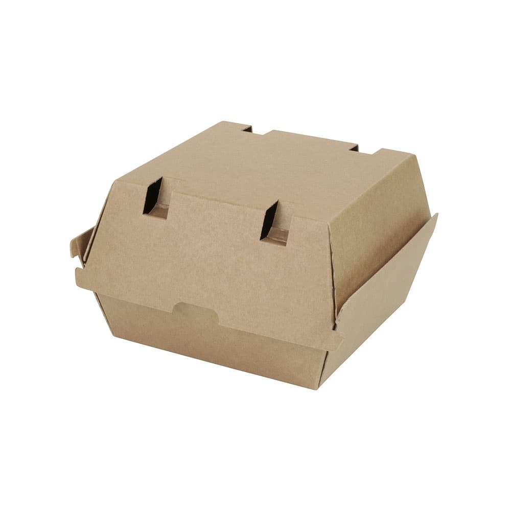 Take-away-Burger-Boxen 16,8 x 15,4 x 9,8 cm, Kraftkarton, braun  |  200 Stück 