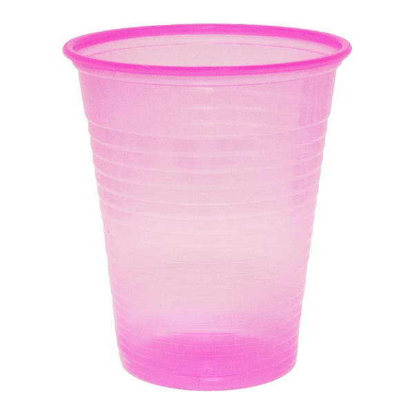 Mundspülbecher für Zahnärzte (Einweg-Plastikbecher) pink - 180 ml | VE= 30 Beutel je 100 Stk 