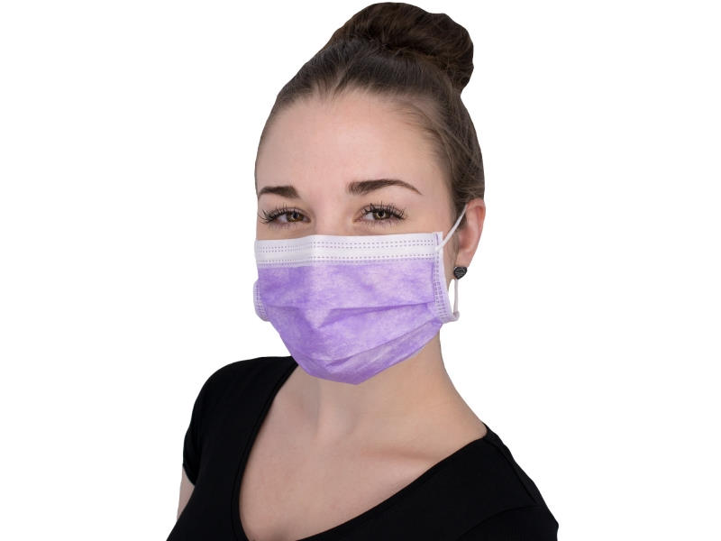 NITRAS SOFT PROTECT, medizinische Gesichtsmaske lavendel EN 14683 Typ IIR | VE= 10 X 50 Stück