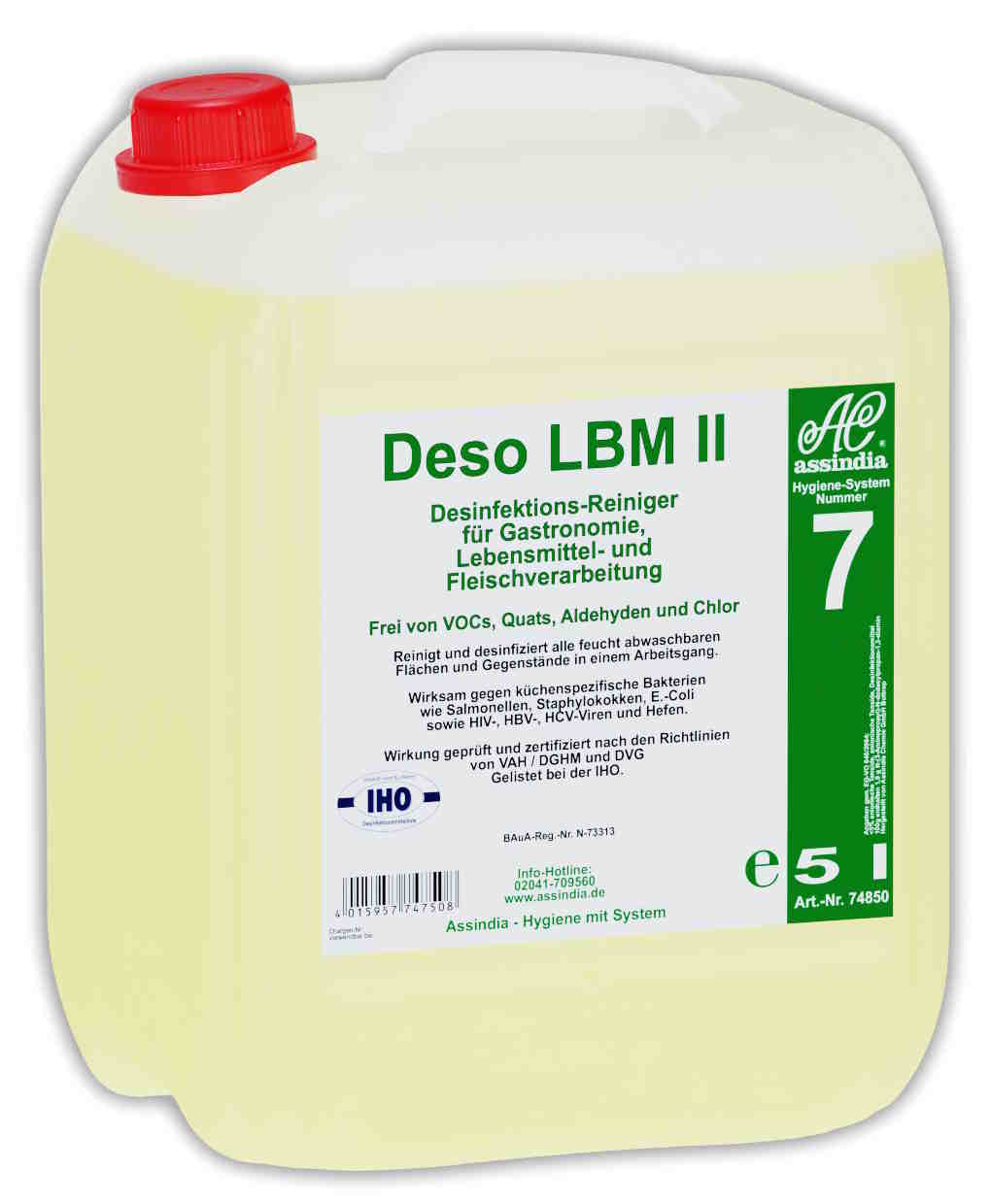 Assindia Deso LBM II Desinfektionsreiniger | 5 Liter Kanister