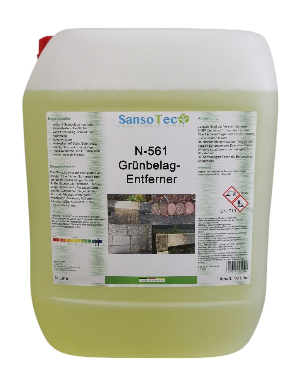 Professioneller intensiv Grünbelagentferner N-561 | 10 Liter Kanister