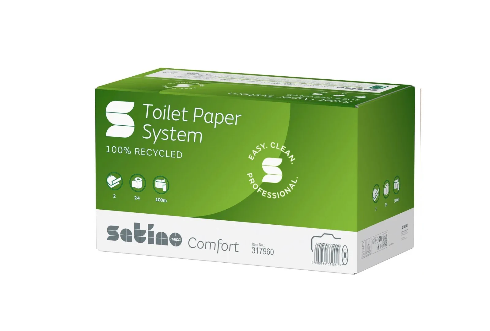 317960  Satino System Toilettenpapier Grorolle 100 m JT3 Grorolle 2-lagig