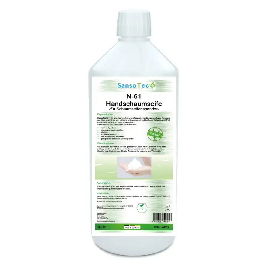 N-61 Handschaumseife schonenden für Eurospender| 12 x 1000 ml Flaschen