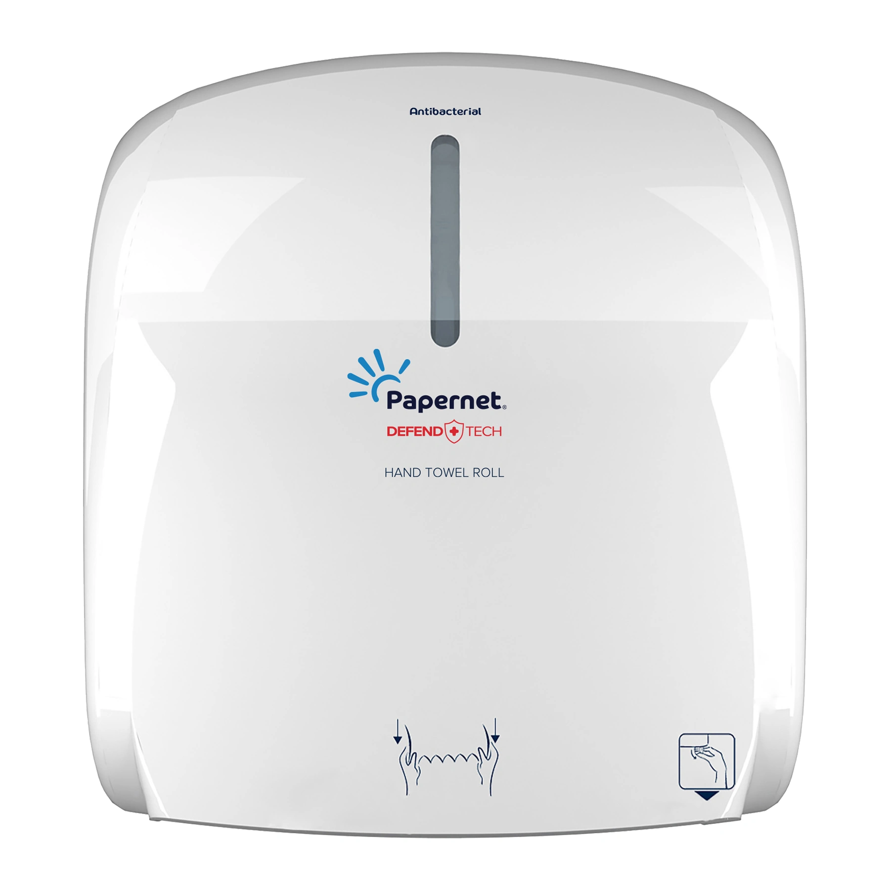 Papernet Antibakterieller Spender für Handtuchrollen mit Autocut  Unser AutoCut-Handtuchspender bietet eine berührungslose Blattentnahme,