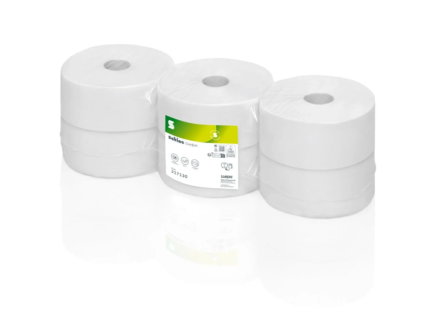 317130 Satino Comfort Toilettenpapier Grorollen 2-lagig JT2-kompatibel
