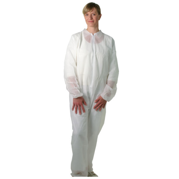 Unigloves PP-Overall weiß  mit Hemdkragen | VE= 50 Stück