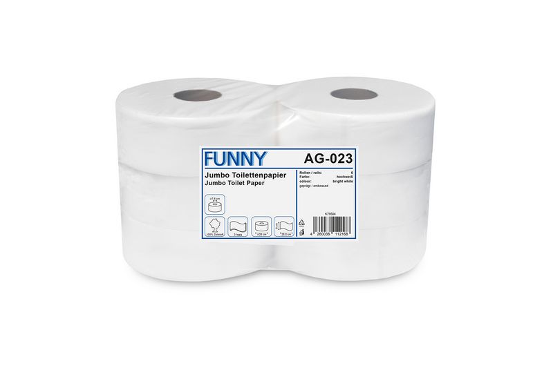 Funny Jumbo-Toilettenpapier  2-lagig  AG-023| VE=  6 Rollen    Funny Jumbo-Toilettenpapier  2-lagig  AG-023| VE=  6 Rollen