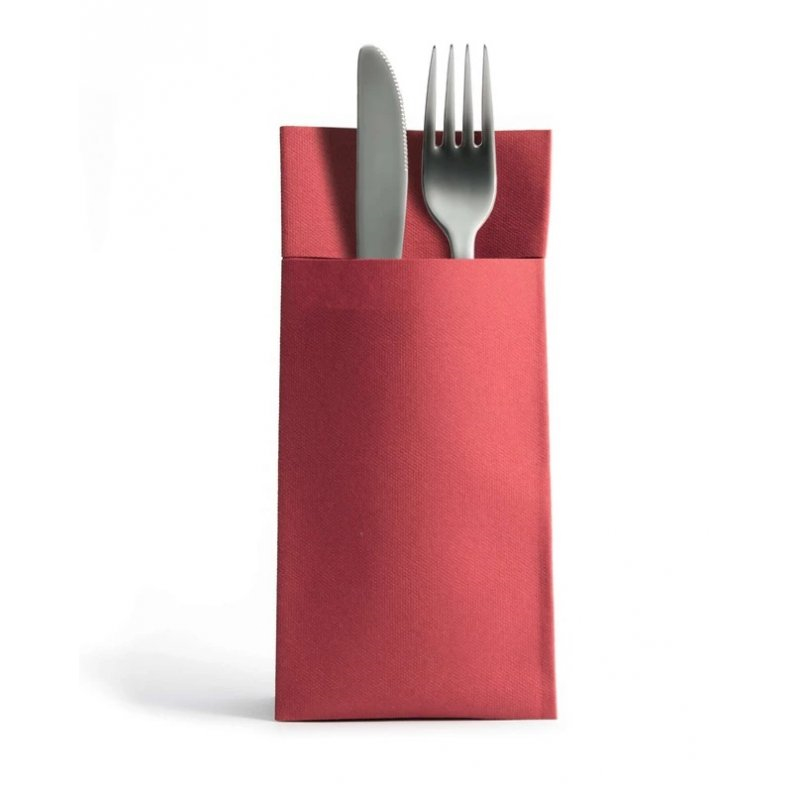 Besteckserviette Airlaid, 39x40 cm, 1-lagig, 1/8 Falz, bordeaux | Karton = 20 x 50 = 1000 Stück 