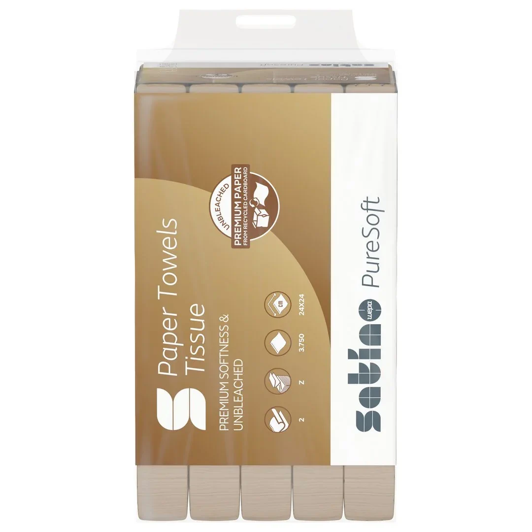 Satino PureSoft Handtuchpapier Format Z-Falz 24x24cm PT2-kompatibel 277550