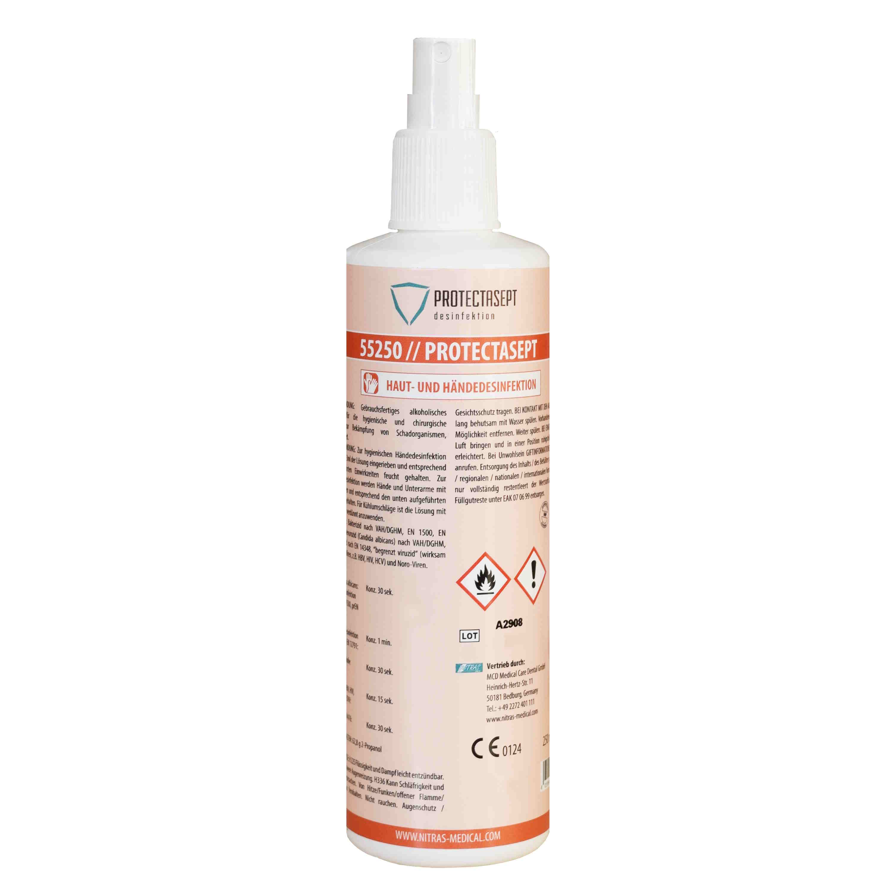 NITRAS Händedesinfektion PROTECTASEPT SKIN | 12 X 250 ml im Karton