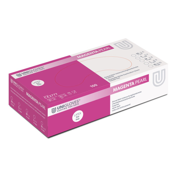 Unigloves MAGENTA PEARL Nitrilhandschuh puderfrei XL | VE= 10 x 100 