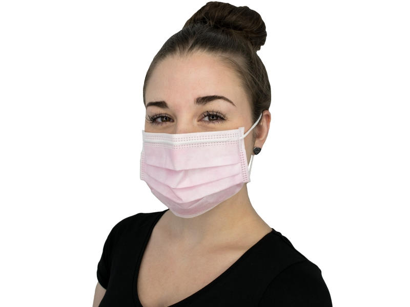 NITRAS PROTECT, medizinische Gesichtsmaske rosa EN 14683 Typ IIR | VE= 10 X 50 Stück 