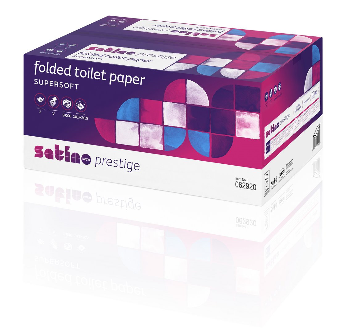 Wepa Satino Toilettenpapier Einzelblatt BT1-kompatibel | VE= 40 x 225 Blatt