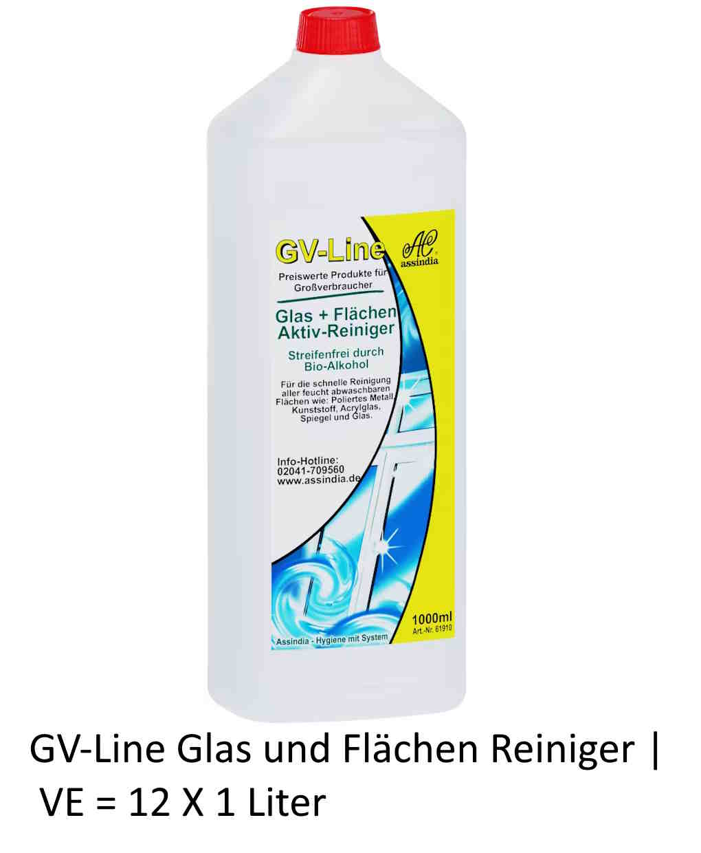 GV-Line Glas und Flächen Reiniger | VE = 12 X 1 Liter Sprayer