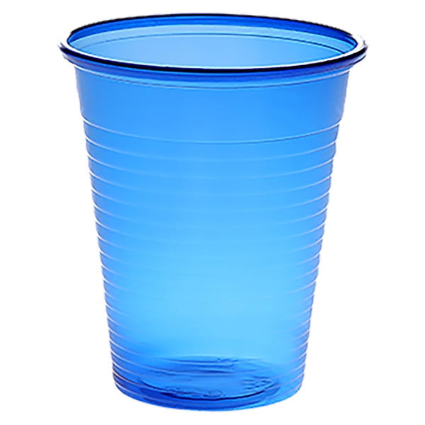 Mundspülbecher für Zahnärzte (Einweg-Plastikbecher) blau - 180 ml | VE= 30 Beutel je 100 Stk 