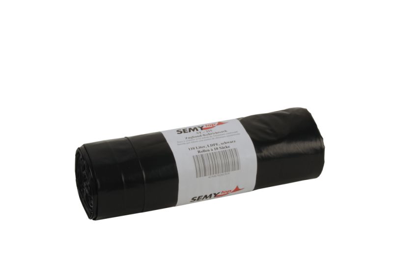 PLOCK-Zugband-Kehrichtsäcke, Typ 80, ca. 35 ltr. schwarz